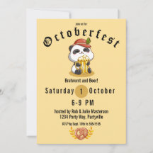 Niedlicher Panda Bear Oktoberfest Einladung