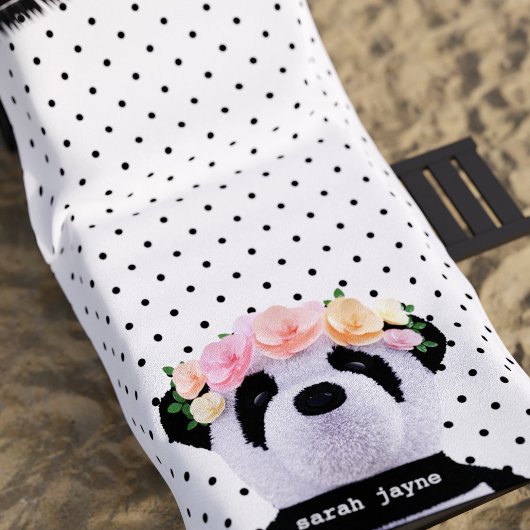 Niedlicher Panda Bear Polka Dots Kinder Tier Beach Strandtuch