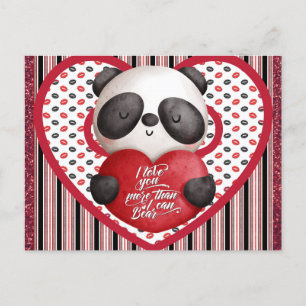 Niedlicher Panda Bear Valentinstag Postkarte