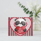 Niedlicher Panda Bear Valentinstag Postkarte (Stehend Vorderseite)