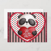Niedlicher Panda Bear Valentinstag Postkarte (Vorne/Hinten)