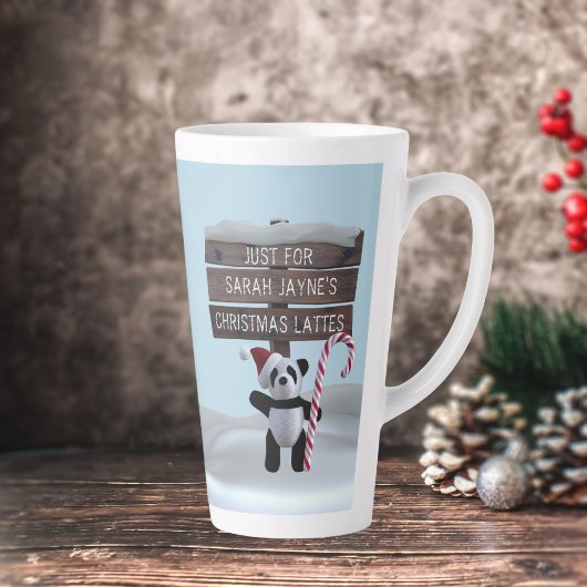 Niedlicher Panda Bear Weihnachtskaffee Latte Tasse