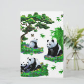 niedlicher Panda-Cartoon Briefpapier (Stehend Vorderseite)