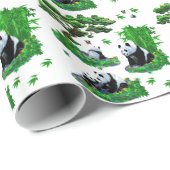 niedlicher Panda-Cartoon Geschenkpapier (Rolleneckpunkt)