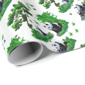 niedlicher Panda-Cartoon Geschenkpapier (Rolleneckpunkt)