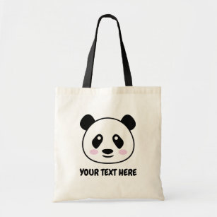 Niedlicher Panda Cartoon Leinwand Tasche