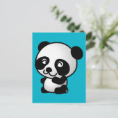 Niedlicher Panda-Cartoon Postkarte (Stehend Vorderseite)