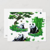 niedlicher Panda-Cartoon Postkarte (Vorne/Hinten)
