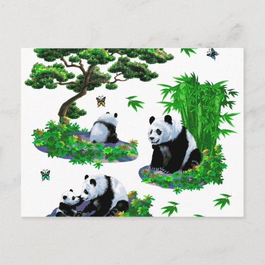 niedlicher Panda-Cartoon Postkarte (Vorderseite)
