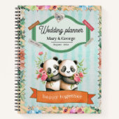 Niedlicher Panda Couple Weddingplaner Notizblock (Vorderseite)