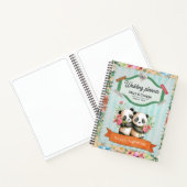 Niedlicher Panda Couple Weddingplaner Notizblock (Innenseite)