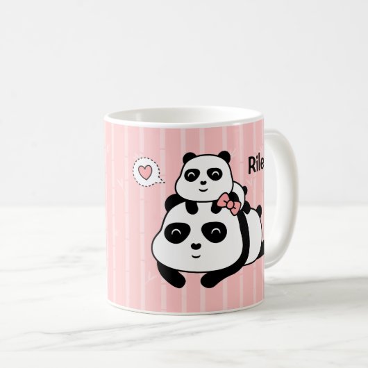 Niedlicher Panda CUB und Kaffeetasse (VorderseiteRechts)