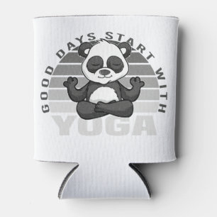 Niedlicher Panda, der Yoga macht, lustige Yoga-Pos Dosenkühler