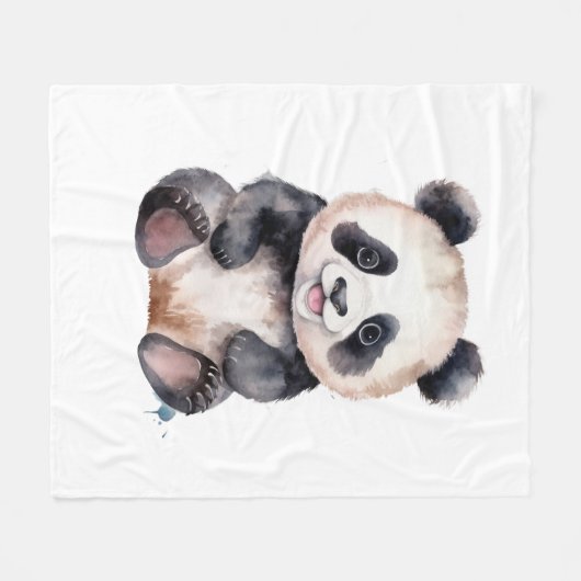 Niedlicher Panda Fleecedecke (Vorderseite (Horizontal))