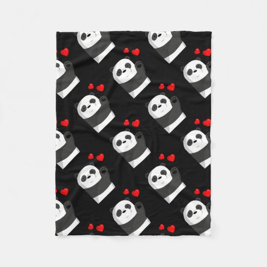 Niedlicher Panda Fleecedecke (Vorderseite)