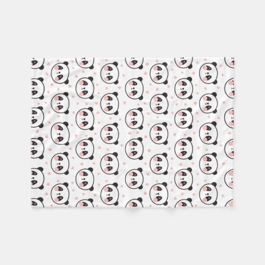 Niedlicher Panda Fleecedecke (Vorderseite (Horizontal))