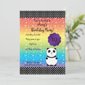 Niedlicher Panda-Geburtstagsaufenthalt Einladung (Stehend Vorderseite)