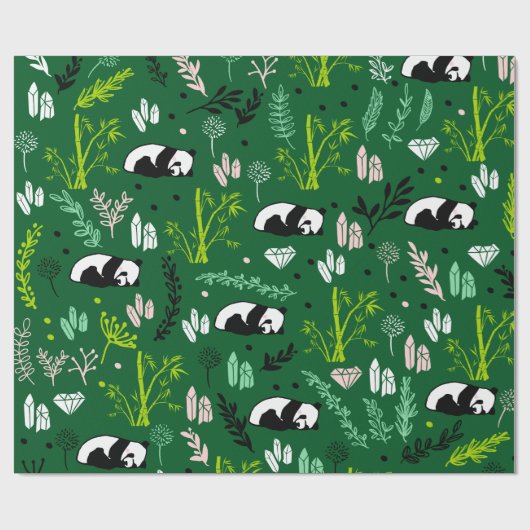 Niedlicher Panda Geschenkpapier (Flach)