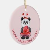 Niedlicher Panda Gnome Happy Valentines Day Keramik Ornament (Rechts)