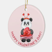 Niedlicher Panda Gnome Happy Valentines Day Keramik Ornament (Links)