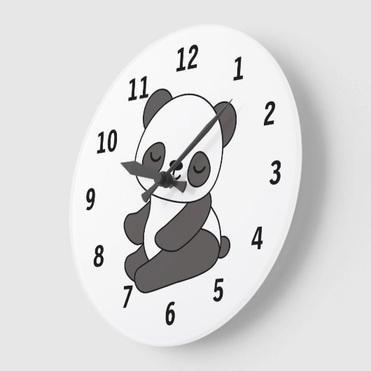 Niedlicher Panda Große Wanduhr (Winkel)