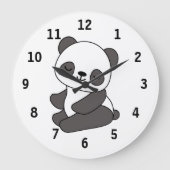 Niedlicher Panda Große Wanduhr (Vorderseite)