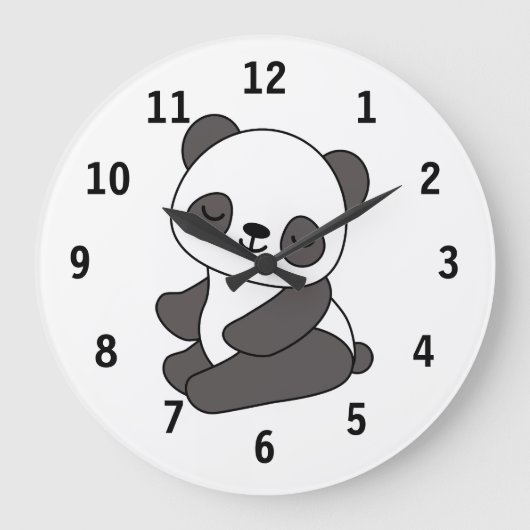 Niedlicher Panda Große Wanduhr (Vorderseite)