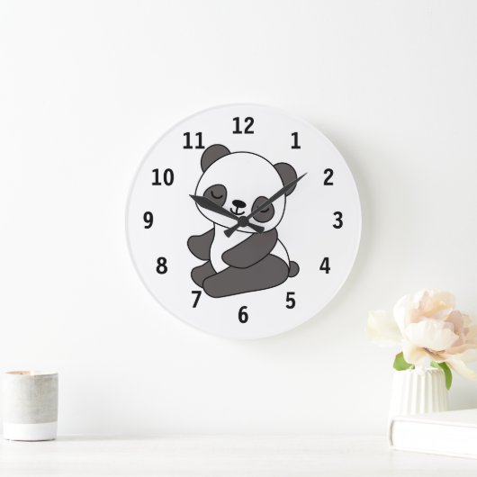 Niedlicher Panda Große Wanduhr (Zuhause)