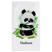 Niedlicher Panda individuelle Name kleine Geschenk Geschenktüte (Rückseite)
