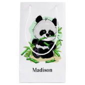 Niedlicher Panda individuelle Name kleine Geschenk Geschenktüte (Vorderseite)