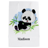 Niedlicher Panda individuelle Name Mittlere Geschenktüte (Rückseite)