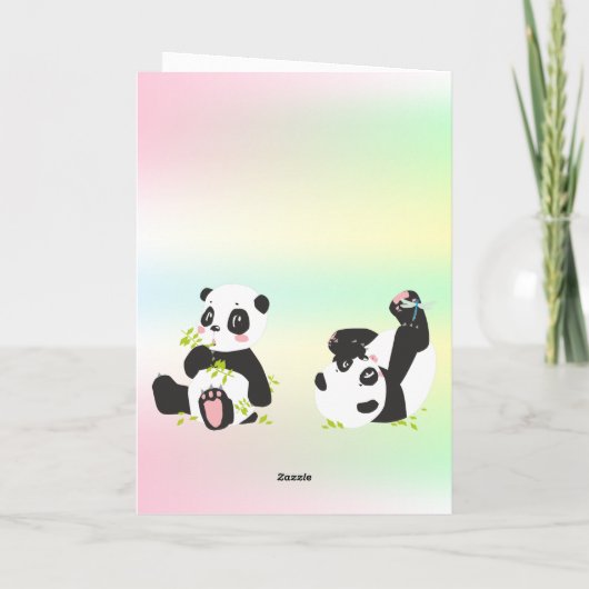 Niedlicher Panda Karte (Rückseite)