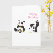 Niedlicher Panda Karte (Gelbe Blume)