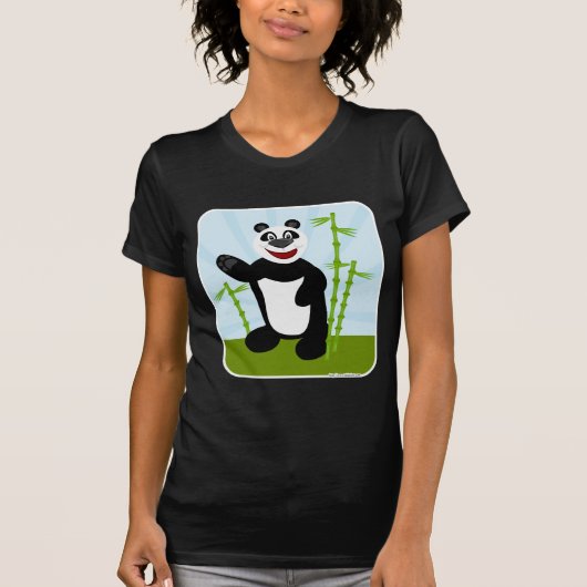 Niedlicher Panda Kawaii Style Cartoon Design T-Shirt (Vorderseite)