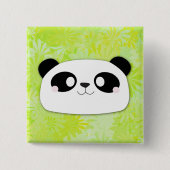 Niedlicher Panda-Knopf (Blumen-Hintergrund) Button (Vorderseite)