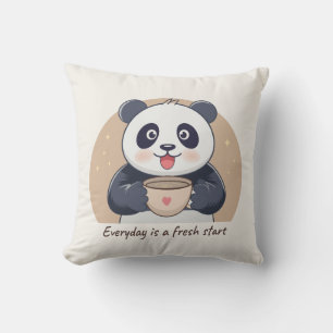 Niedlicher Panda mit Kaffee Kissen