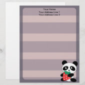 Niedlicher Panda mit lila Briefkopf (Vorne/Hinten)