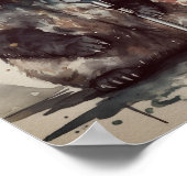 Niedlicher Panda mit Retro-Mikrofon Poster (Ecke)