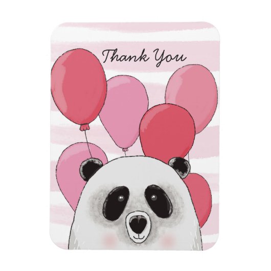 Niedlicher Panda. Modernes Kindertier. Pink vielen Magnet (Vertikal)