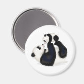 Niedlicher Panda-Mutter und kugelförmiger runder M Magnet (Vorderseite/Rückseite)