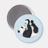 Niedlicher Panda-Mutter- und Kuppelrunder-Magnet ( Magnet (Vorderseite/Rückseite)
