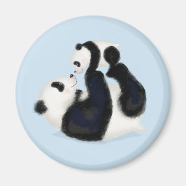Niedlicher Panda-Mutter- und Kuppelrunder-Magnet ( Magnet