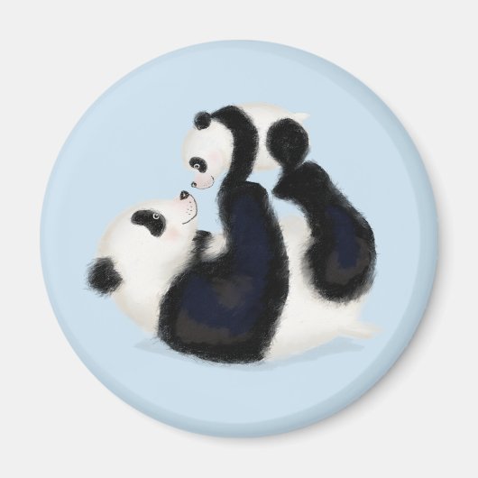 Niedlicher Panda-Mutter- und Kuppelrunder-Magnet ( Magnet (Vorne)