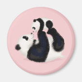 Niedlicher Panda-Mutter- und Kuppelrunder-Magnet ( Magnet (Vorne)
