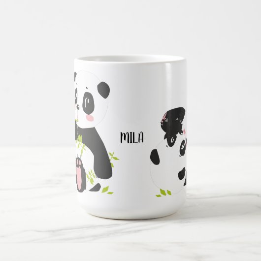 Niedlicher Panda-Name Kaffeetasse (Mittel)