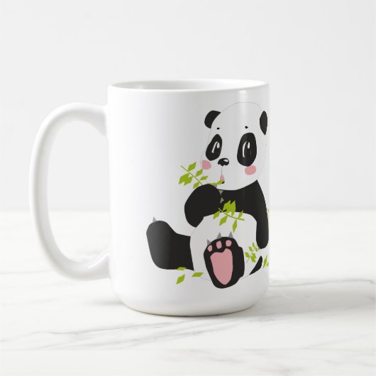 Niedlicher Panda-Name Kaffeetasse (Links)