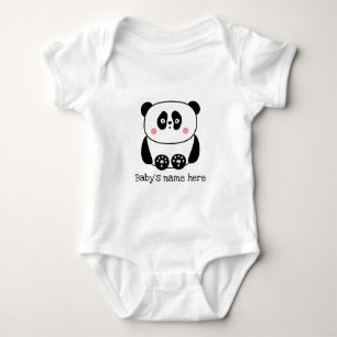 Niedlicher Panda personalisierter Babybodyanzug Baby Strampler