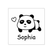 Niedlicher Panda Personalisierter Name Holz Briefm Gummistempel (Prägung)