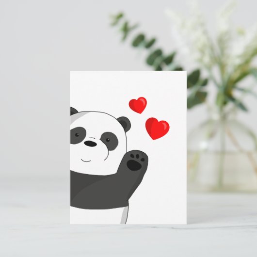 Niedlicher Panda Postkarte (Stehend Vorderseite)