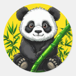 Niedlicher Panda Runder Aufkleber